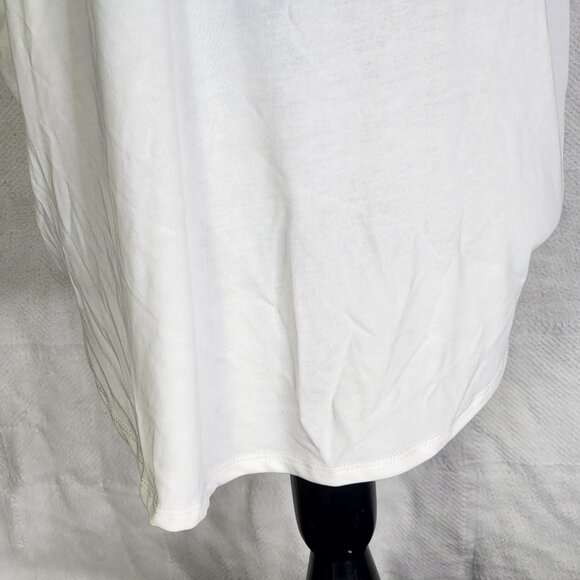 Alya Ivory SS Pleated Front Hem V Neck Modal Poly from Francesca's Blouse Size S - Picture 12 of 16